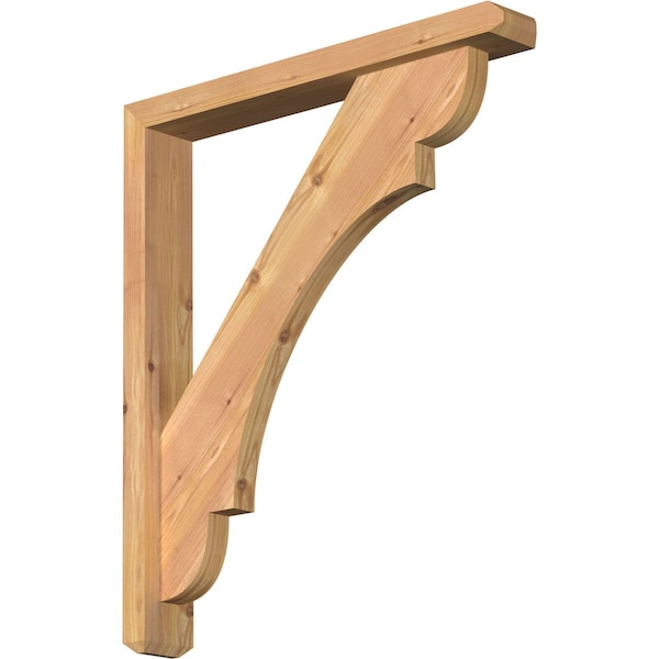 Ekena Millwork Olympic Craftsman Smooth Bracket w/ Offset Brace, Western Red Cedar, 3 1/2"W x 24"D x 28"H BKT0402X24X28OLY04SWR - main